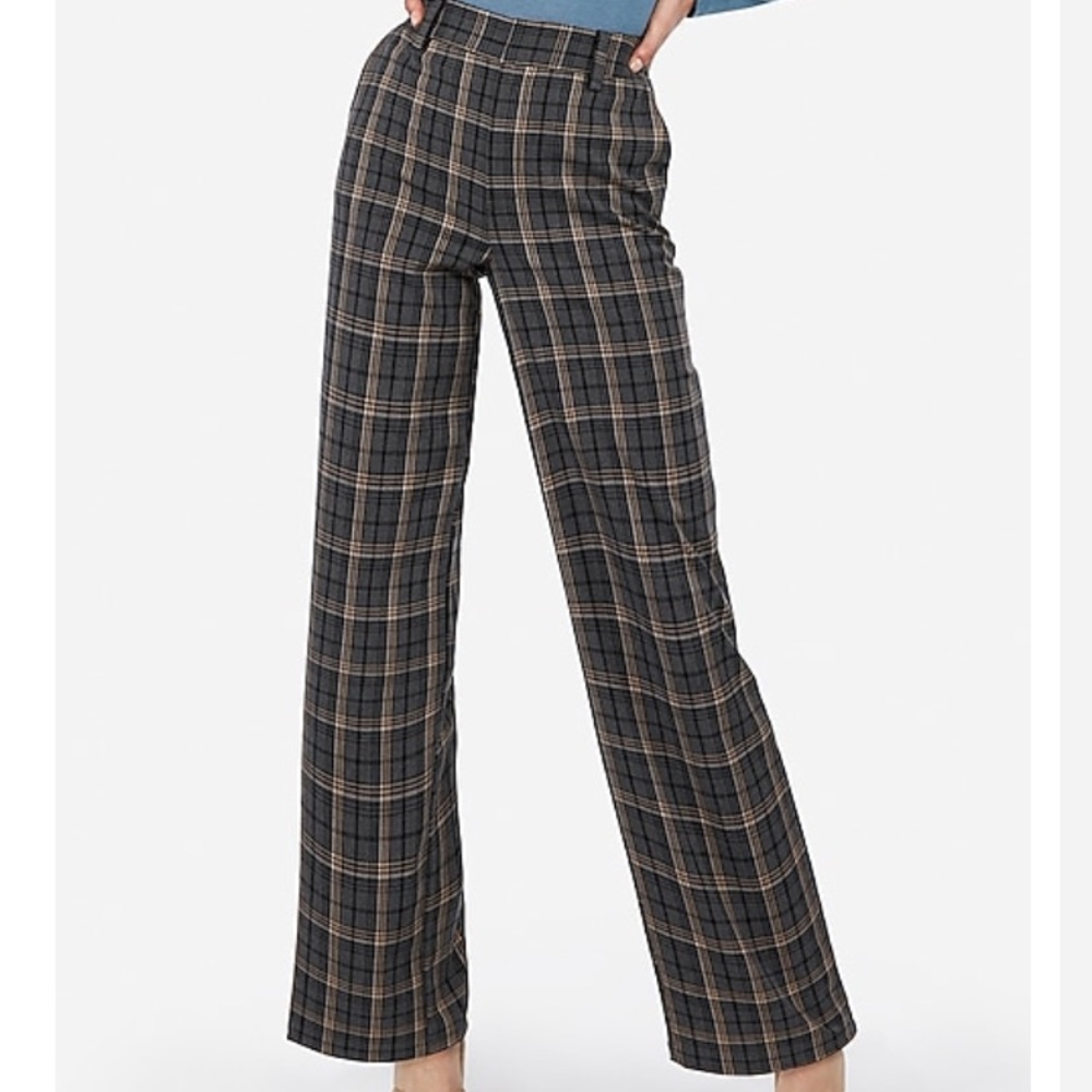 EXPRESS Negin Mirsalehi High Waist Plaid Pant